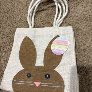 Bunny Jute Tote Bag
